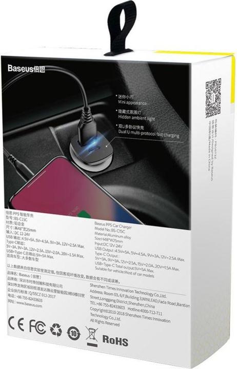 Productafbeelding Baseus Vierkante metalen autolader