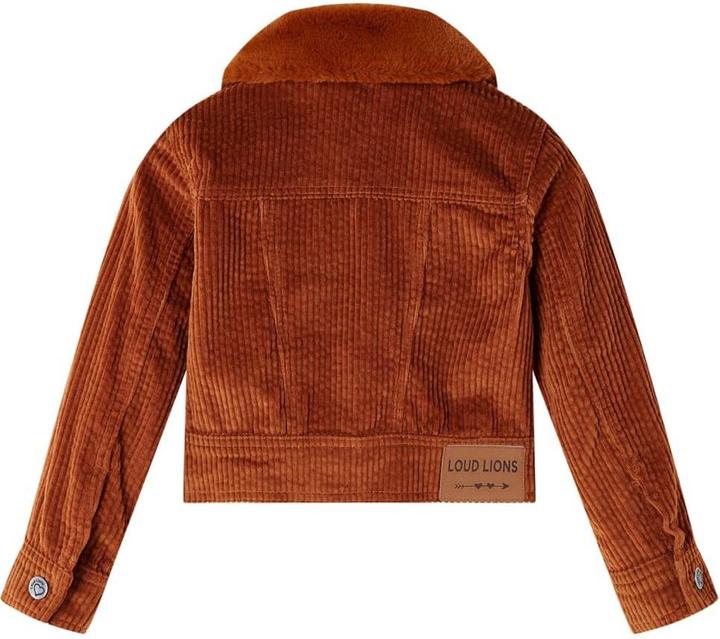 Actual product image vidaXL Children's jacket corduroy cognac 92,Outer material: corduroy (100 (92)