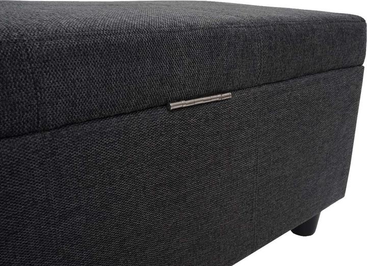 Image du produit Swisshandel24 Coffre de rangement Kriens XXL, banquette Banc, tissu/textile, 45x180x45cm gris foncé (180 cm)