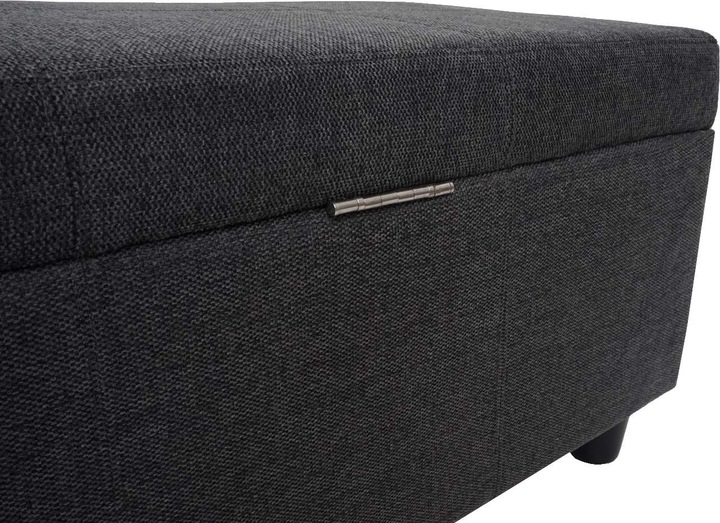 Image du produit Swisshandel24 Coffre de rangement Kriens XXL, banquette Banc, tissu/textile, 45x180x45cm gris foncé (180 cm)