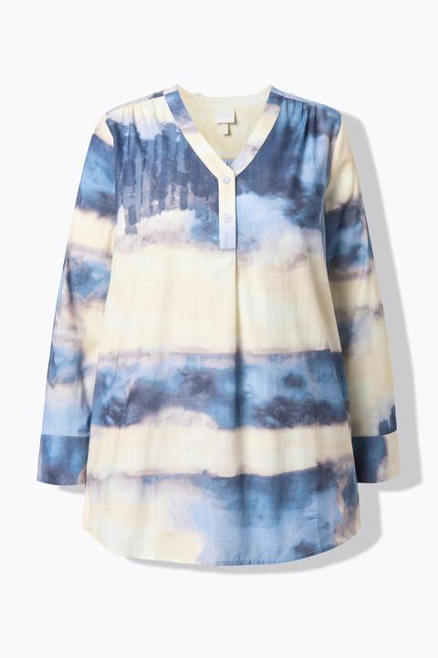 Produktbild Ulla Popken Tunika, Batikoptik, V-Ausschnitt, Langarm (54)