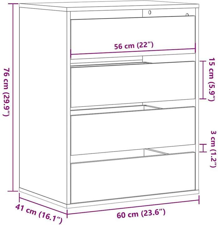 Produktbild vidaXL Kommode (60 x 41 x 76 cm)