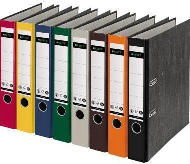Produktbild Leitz Wolkenmarmor-Ordner, 180 Grad, DIN A4, 52 mm, gelb farbiger Rücken, Einband aus Pappe, aussen m (A4, 52 mm, 1 Stück)