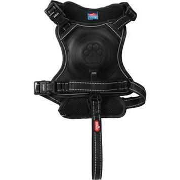 Harnais et laisse enrouleur intégré M noir pour chien max 33 kg - zolux