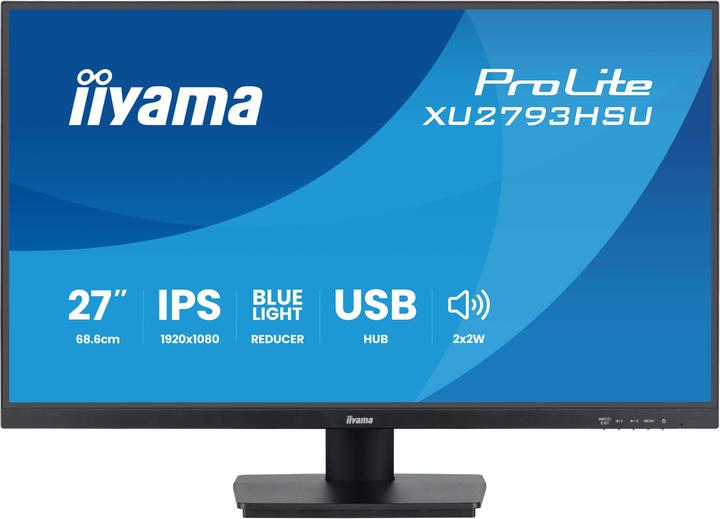 Produktbild iiyama 68.6cm (27") XU2793HSU-B7 16:9 HDMI+DP+2xUSB IPS (1920 x 1080 Pixel, 27")