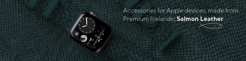 Actual product image Njord Jord Watch Strap For (44 mm, 45 mm, Vegan Leather, Salmon leather, Stainless steel fastener, Apple Watch)