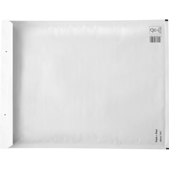 Thumbnail - Mailmedia, Versandtasche + Luftpolstertasche, Luftpolster-Versandtaschen, Typ K20, weiss, 66 g Aussenmasse: 370 x 480 mm...