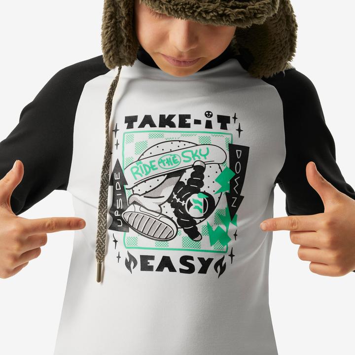 Actual product image Wedze Ski underwear functional shirt for children - BL 500 black/white with motif (140)