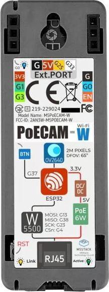 Actual product image M5Stack PoE Camera Module OV2640 with WiFi
