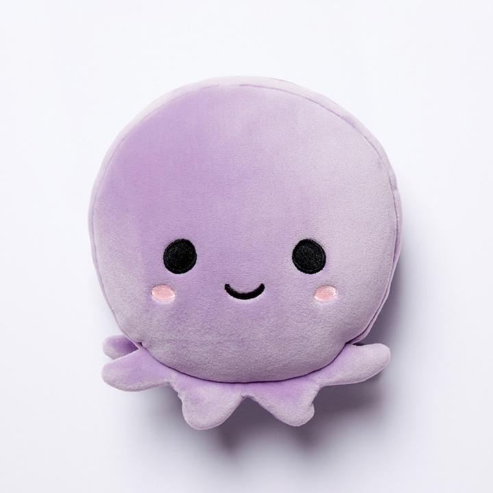 Immagine prodotto Puckator Cuscino da viaggio rotondo e maschera per gli occhi Relaxeazzz Plush Octopus (Cuscino per testa e collo)