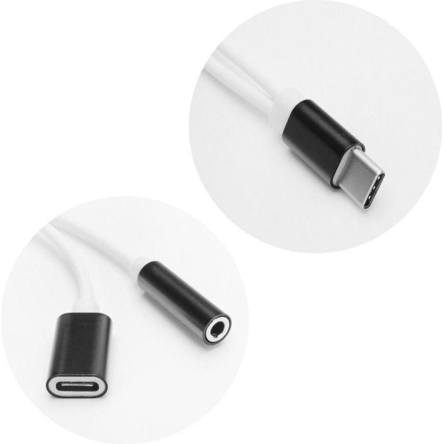 NoName Converter OEM Adapter AUX 2in1 Type C (male) to Type C (female) / Jack 3,5 mm (female) black (USB tipo C, Jack da 3.5mm), Adattatore dispositiv