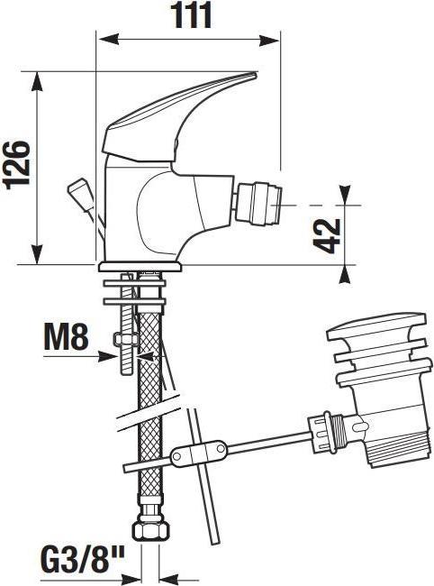 Produktbild Jika MIXER BIDET TALAS H3411N10041111