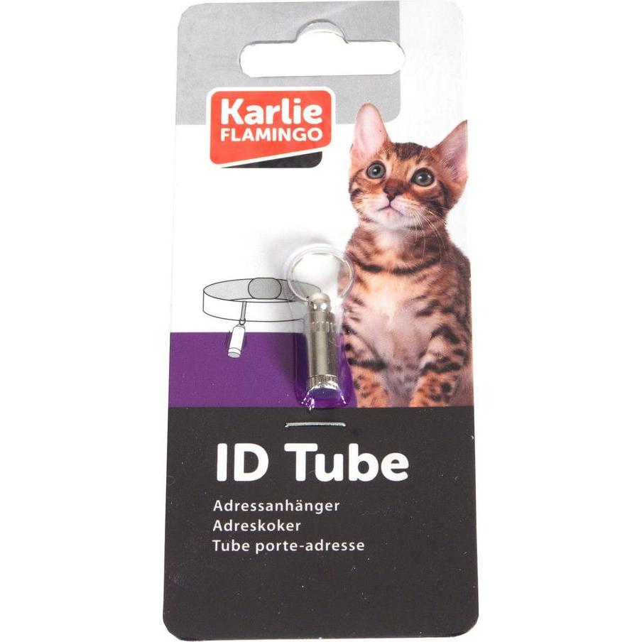 Flamingo ID Tag til kat, Nickel 1stk (Gatto), Collare + Guinzaglio