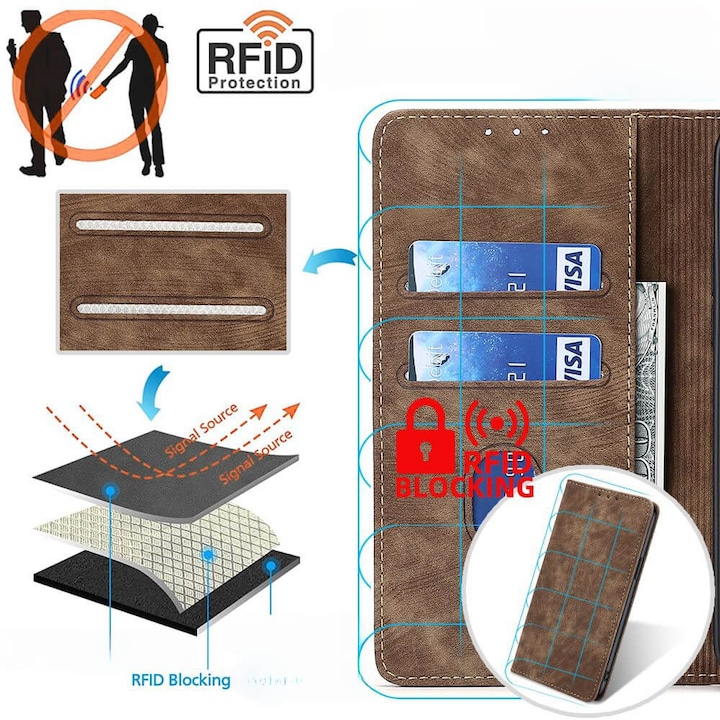 Produktbild Cover-Discount Honor 90 - Hülle mit RFID Blocker braun (LG L90)