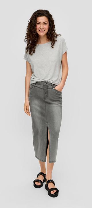 Image du produit S.Oliver Rock Midirock aus Denim mit Schlitz und Sattelbund (34)