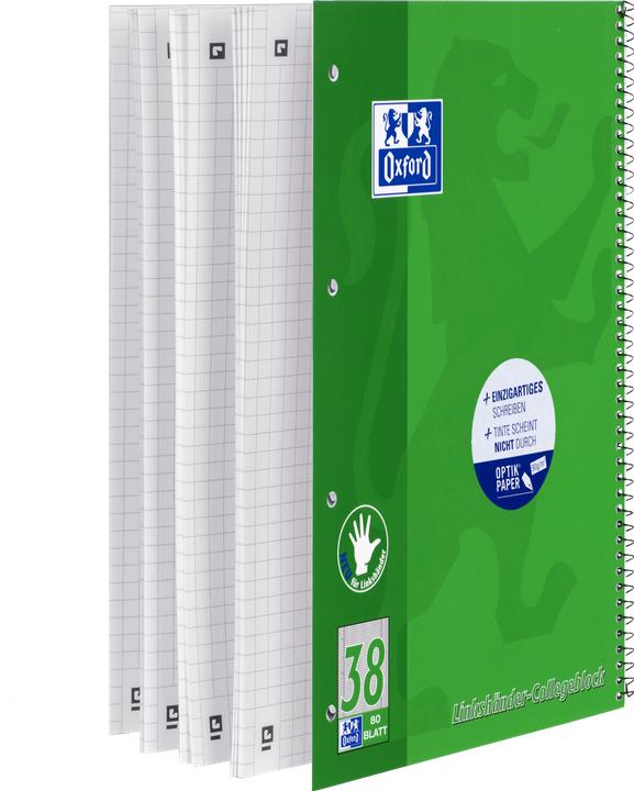 Produktbild Oxford Collegeblock für Linkshänder (A4+, Kariert)