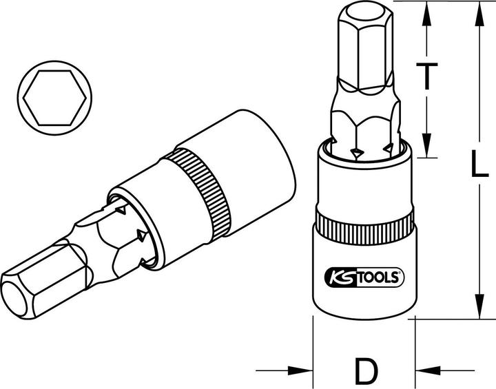 Immagine prodotto KS Tools 1/2" bit socket corto (5/8")