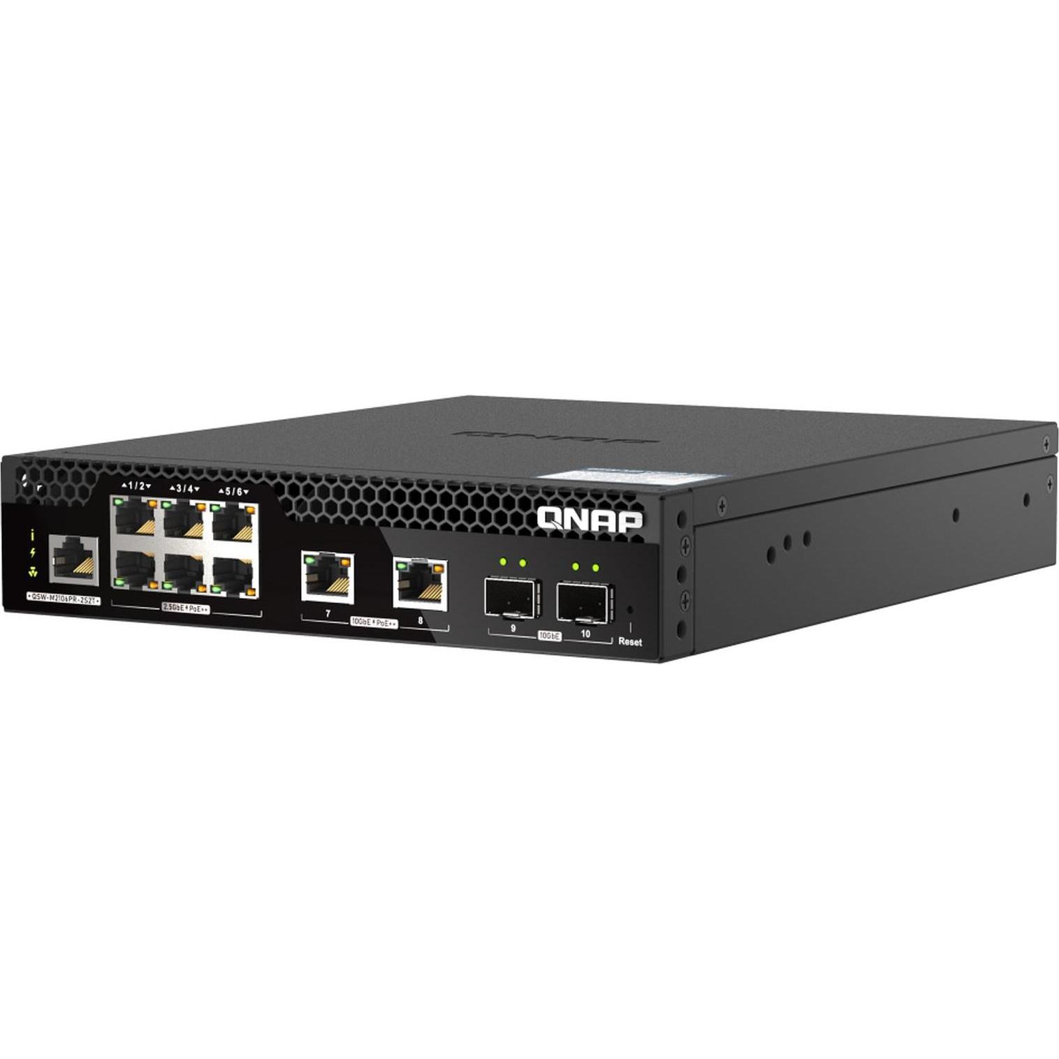 QNAP QSW-M2106P-2S2T (10 Ports), Netzwerk Switch, Schwarz