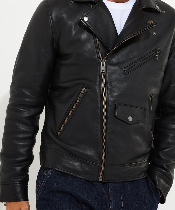 Actual product image Joe Browns Timeless Edgy Detail Leather Biker Jacket (XXL)