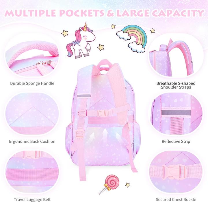 Produktbild Only-Bags.Store 2 in 1 Rucksack & isolierte Brottasche, Schulrucksack für Grundschüler