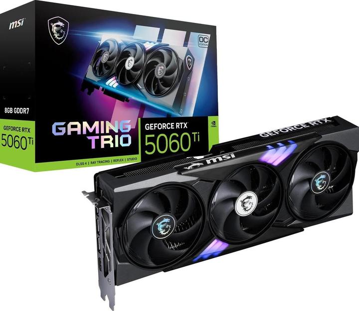 Produktbild MSI RTX5060 TI 8G Gaming Trio OC 8GB GDDR7 HDMI 3xDP (8 GB, GDDR7)