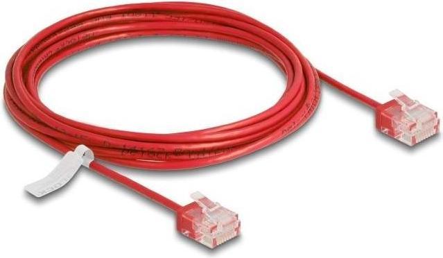 Produktbild Delock RJ45 Netzwerkkabel Cat.6 UTP Ultra Slim 3 m rot mit k (U/UTP, CAT6, 3 m)