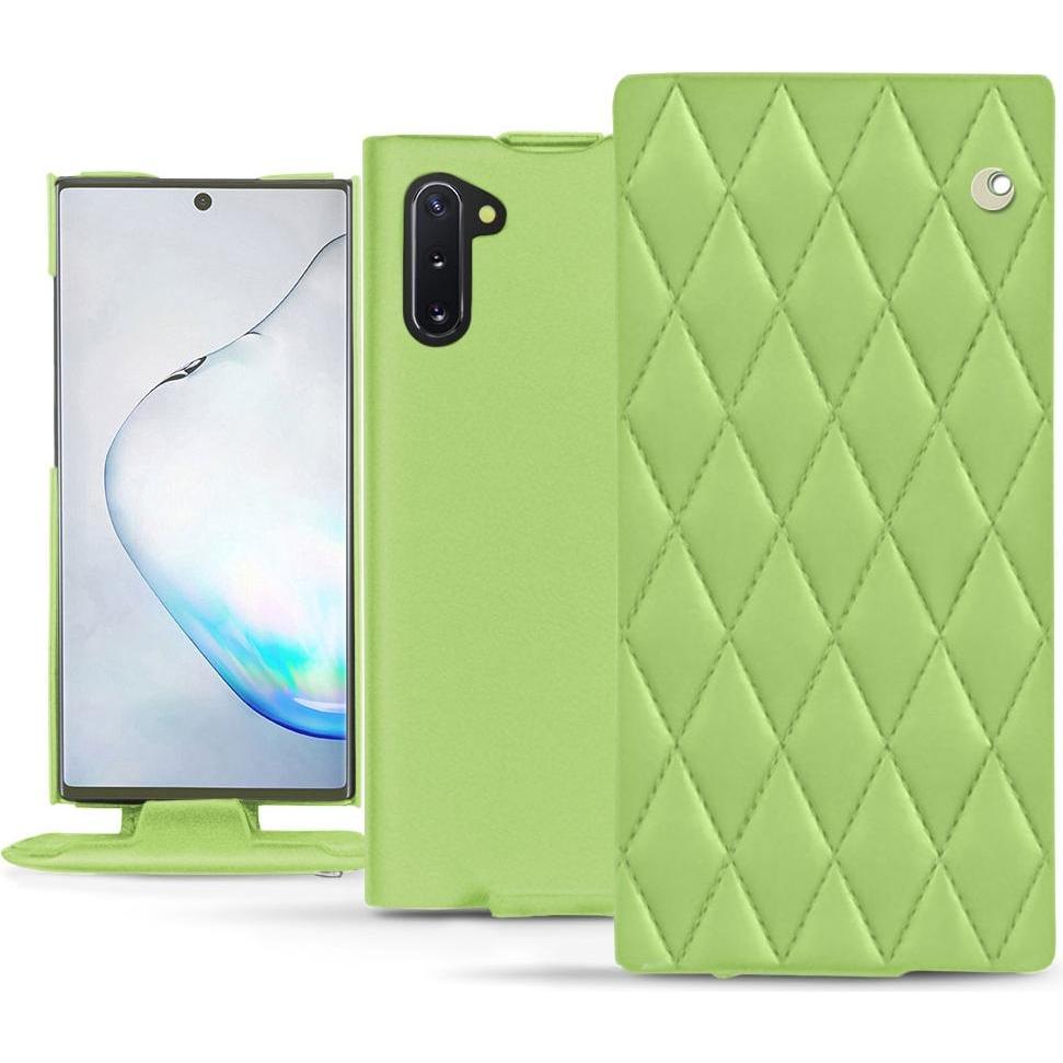 Noreve Lederschutzhülle vertikal (Samsung Galaxy Note 10), Smartphone Hülle, Grün
