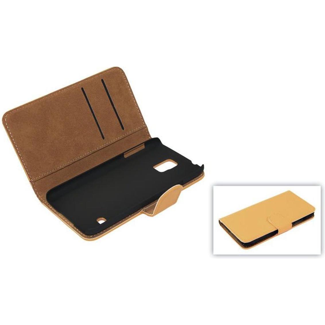 König Design Schutzhülle Handytasche (Flip Quer) für Handy Samsung Galaxy S5 / S5 Neo Hellbraun (Samsung Galaxy S5, Sams...