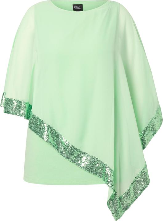 Produktbild Ulla Popken Bluse, Chiffon-Überwurf, U-Boot-Ausschnitt, 3/4-Arm (50, 52)