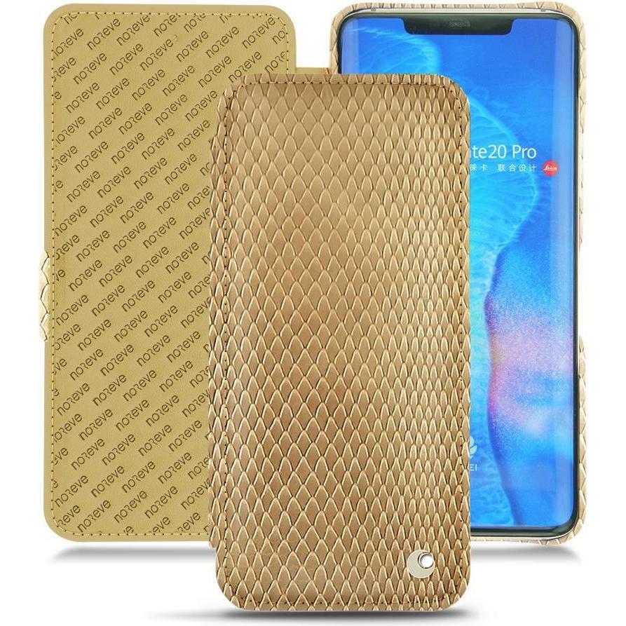Noreve Lederschutzhülle horizontal (Huawei Mate 20 Pro), Smartphone Hülle, Beige