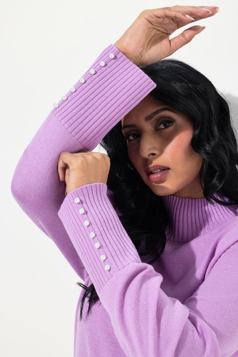 Produktbild Ulla Popken Pullover, Woll-Seidenmischung, Stehkragen, Zierperlen (58)