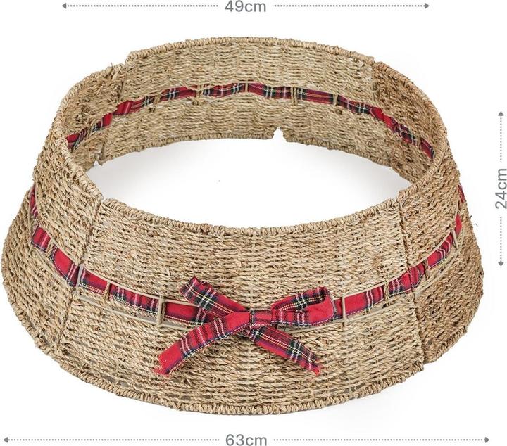 Hermex Weihnachtsbaumkorb Tannenbaum-Kragen Christbaum-Rock Flechtkorb