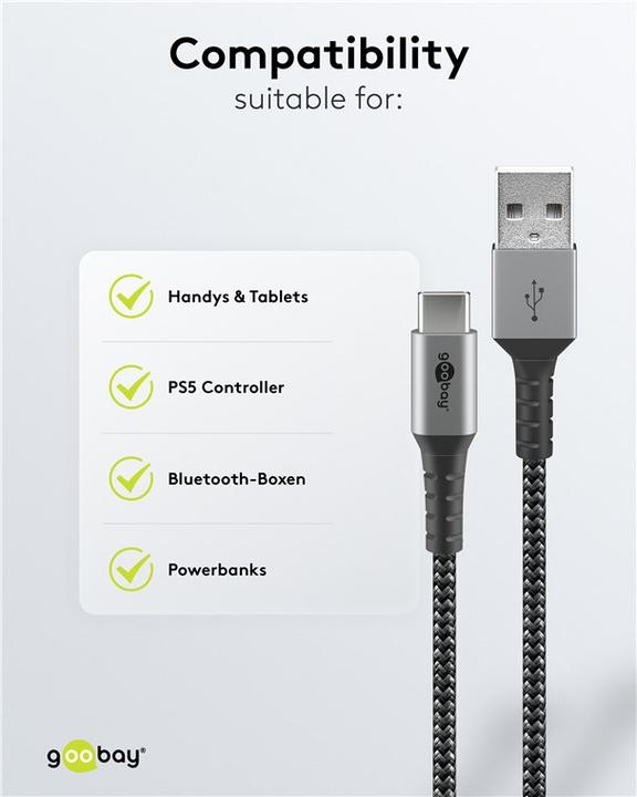 Productafbeelding Goobay USB A — USB C (0.50 m, USB 2.0, 60 W)