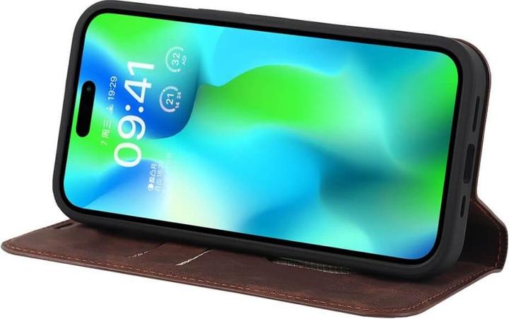 Actual product image Cover-Discount iPhone 15 Pro Max - MagSafe Flip Case RFID dark brown (Apple iPhone 15 Pro Max)