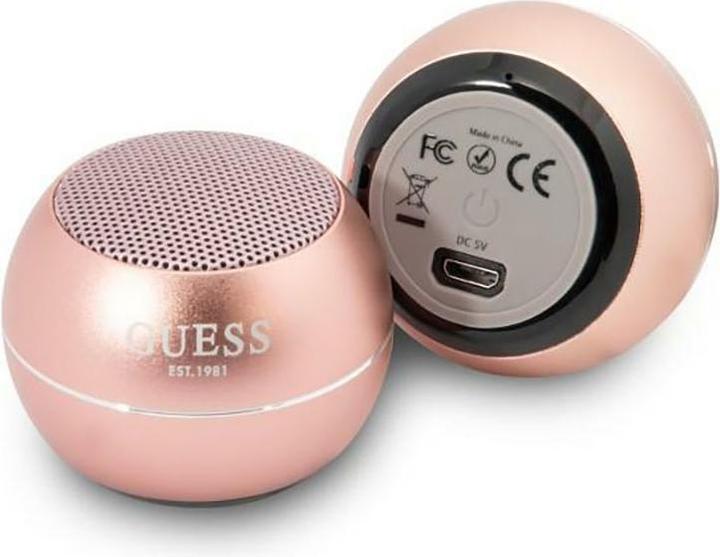 Guess głośnik Bluetooth GUWSALGEP Speaker mini różowy/pink (4 h, Rechargeable battery operated)