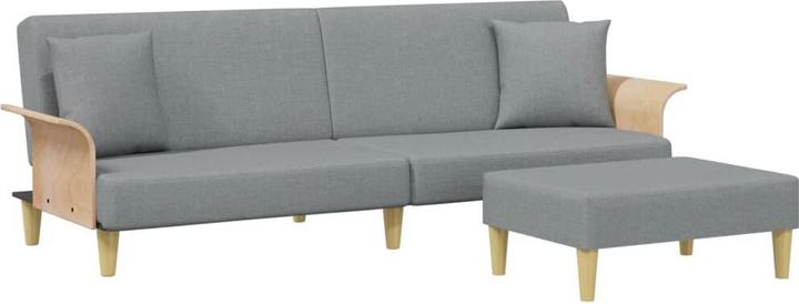 Immagine prodotto VidaXL Divano letto a 2 posti con cuscini Poggiapiedi Divano letto Daybed Velluto grigio chiaro (Divano letto)