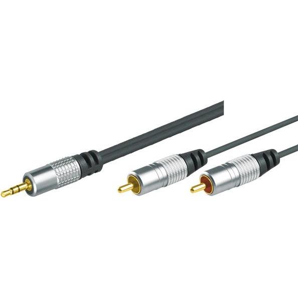 Tecline Professional Audiokabel, High Quality, 1x 3,5 mm Stereo Klinkst./2x Cinch St., 1,5 m Hochwertiges Ka (1.50 m), A...