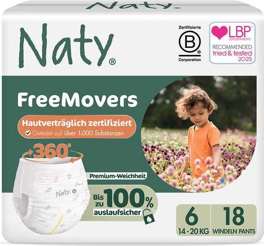 Produktbild Naty Bio-Windelhöschen (Gr. 6, Tragepack, 18 Stk.)