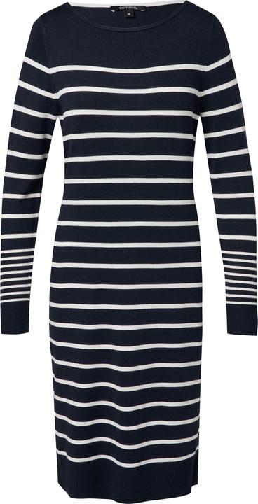 Produktbild Comma Kleid Gestreiftes Strickkleid mit U-Ausschnitt (40)