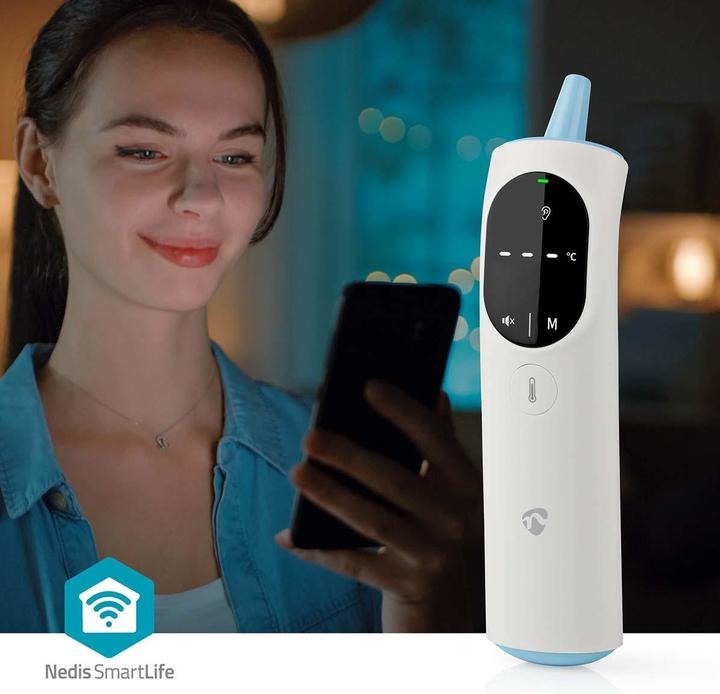 Image du produit Nedis Thermomètre infrarouge SmartLife | Indicateur LED | Oreille / Front | Blanc (Auriculaire, Front)