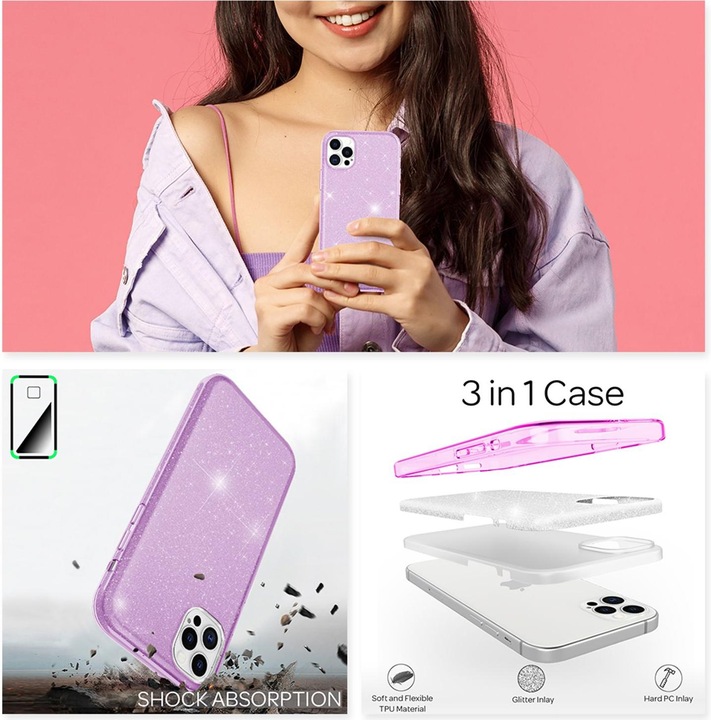 Immagine prodotto Nalia Custodia per cellulare Glitter (Apple iPhone 12 Pro Max)