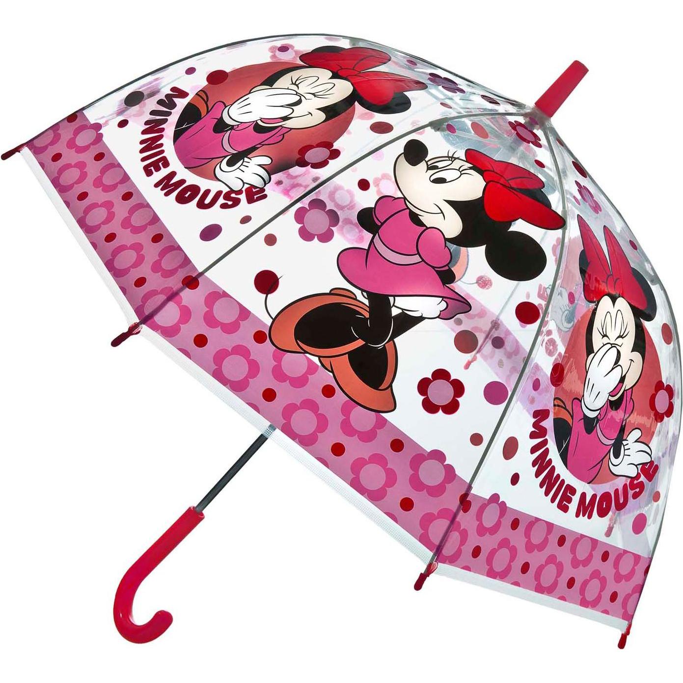 Undercover, Bambine, Ombrello, Transparenter Regenschirm Minnie Mouse, Pink, Trasparente