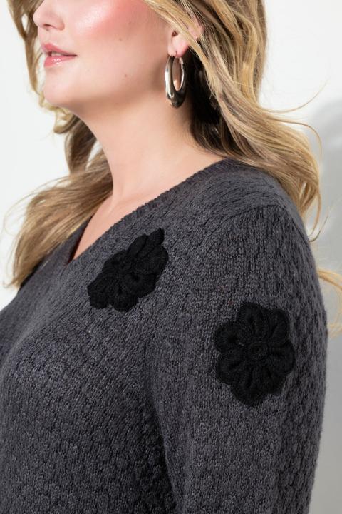 Immagine prodotto Miamoda Pullover, Classic Fit, 3D Blüten, Seitenschlitze (58)