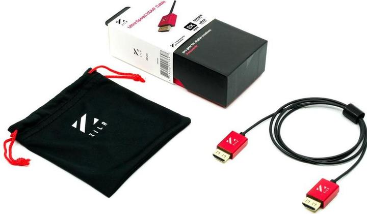 Actual product image False ZILR 8Kp60 1m / 3.3 ft (Full to Full) Hyper Thin Ultra High Speed HDMI Secure Cable with Ethernet (1 m)