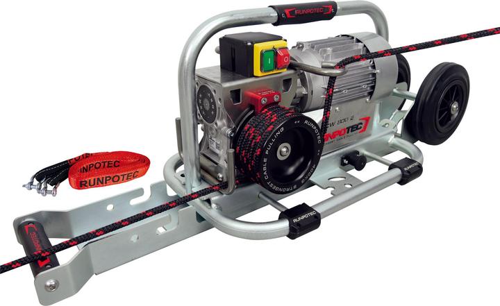 Actual product image Runpotec RUNPO 10138 Capstan winch CW 800E w.Trolley Cable pulling winch horizontal