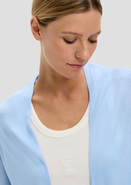 Produktbild s.Oliver Strickjacke Strickjacke aus Viskose-Stretch mit Rippbündchen (42)