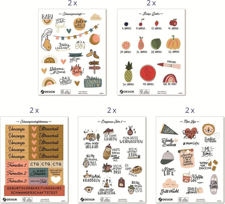 Produktbild Z-Design Motivsticker Welcome Baby 10 Blatt, 150 Sticker