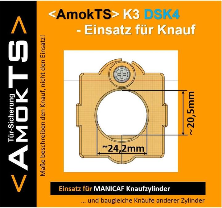 Actual product image AmokTS Türsicherungs-Einsatz, K3-DSK4