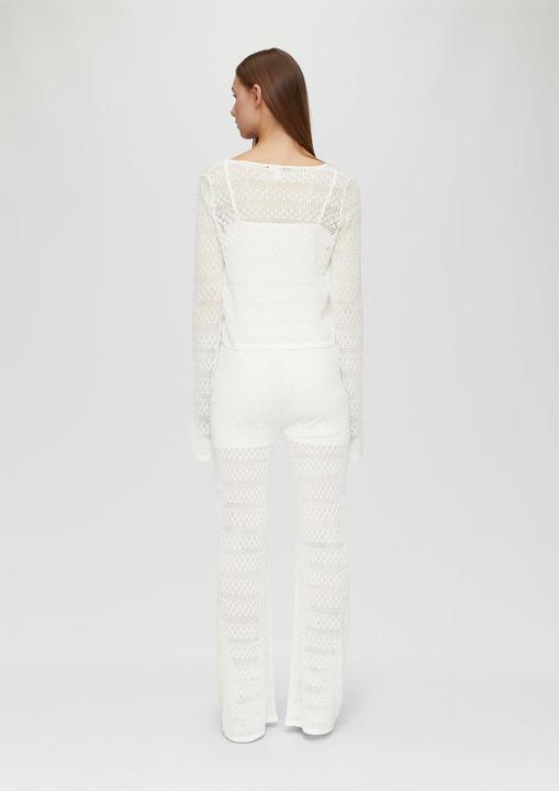 Produktbild s.Oliver Strickjacke Transparente Feinstrick-Jacke mit Ajourmuster und Binde-Details (L)