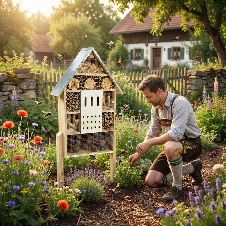 Image du produit Relaxdays Hôtel insectes (Abeilles sauvages, Chrysanthèmes, Coccinelles, Papillons)